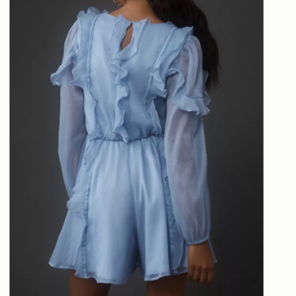 Hutch Long-Sleeve Frilled Romper in Sky sz medium NWT - Picture 2 of 4